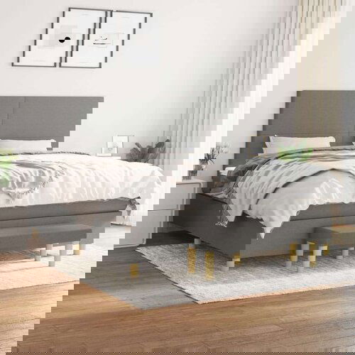  Kreveta s oprugama i madrac svjetlosivi 180x200cm tkanina Cijene