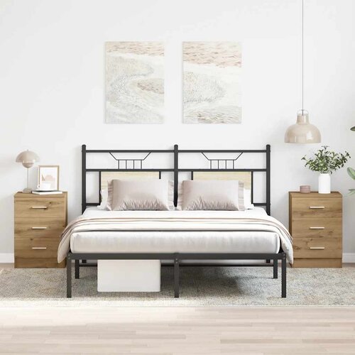  Noćni ormarići 2 kom Artisan hrast 38x35x55 cm izrađeno drvo Slike