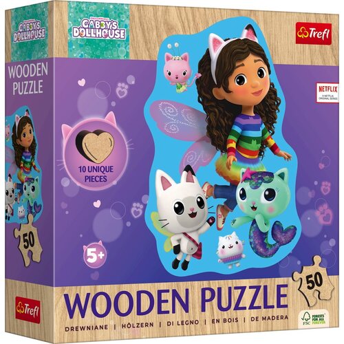 Trefl Gabi drvena kućica s obrisima, puzzle od 50 dijelova - Cijene