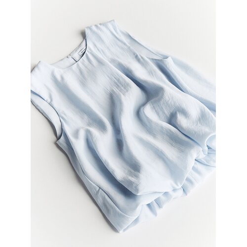 Reserved Bluza s liocelom - bljedoplavo Cene