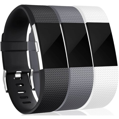 INF fitbit charge 2 silikonska zapestnica 3 paket (s) black/gray/white, (21264683) Cene