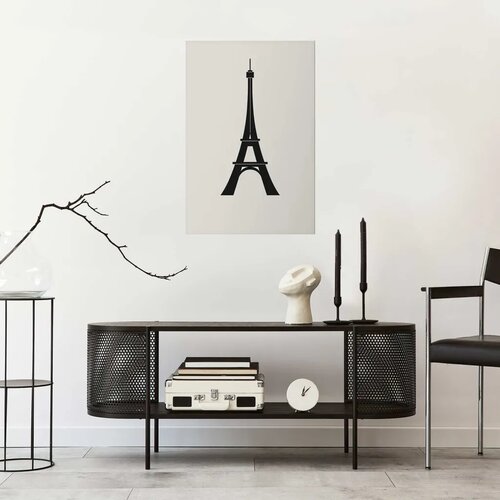  Plakat - Eiffel Tower Simple Black-and-White Graphic 40x60 Bez okvira Slike