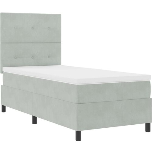 Box Spring Krevet s Madracem &amp;amp;amp LED Osvjetljenjem Svjetlosiva 90x200 cm Bar&amp;scaron;un Slike