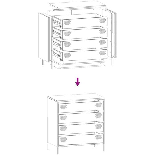 VidaXL Komoda gorčično rumena 68x39x73,5 cm hladno valjano jeklo Slike