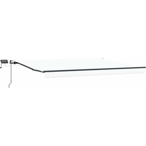 Skrovita tenda S LED lampica Bijelo 400 &amp;times;300 cm tkanina Slike