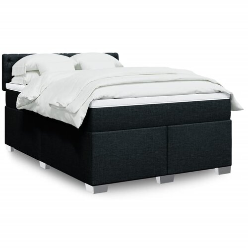vidaXL Krevet s oprugama i madracem crni 140 x 190 cm od tkanine Cijene
