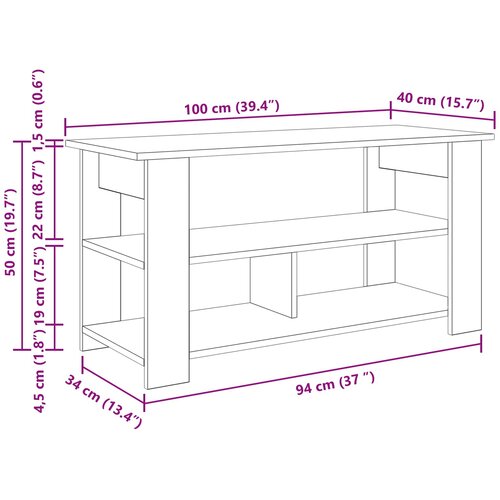  Stalak za TV Siva Sonoma 100 x 40 x 50 cm Slike