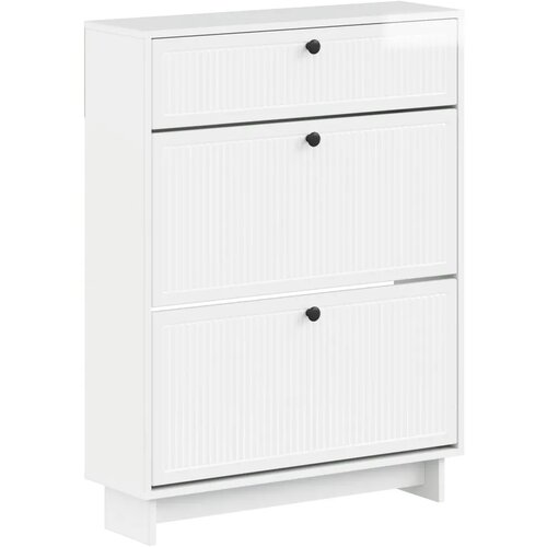  Ormar za cipele EDE 78 x 24 x 103 cm Konstruirano drvo - Bijela visokog sjaja Slike