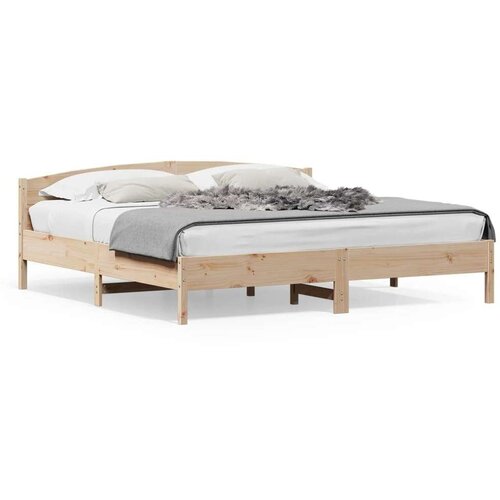VidaXL Okvir kreveta s uzglavljem 180 x 200 cm masivna borovina Slike