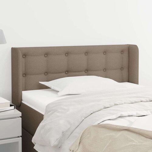  Vzglavje z u&amp;scaron;esi taupe 103x16x78/88 cm blago, (20737578) Slike