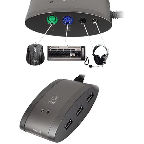  HUB za 3 uređaja, PS/2mi&scaron;, tast., audio,7in1 CR, A4-MS-9 Cijene