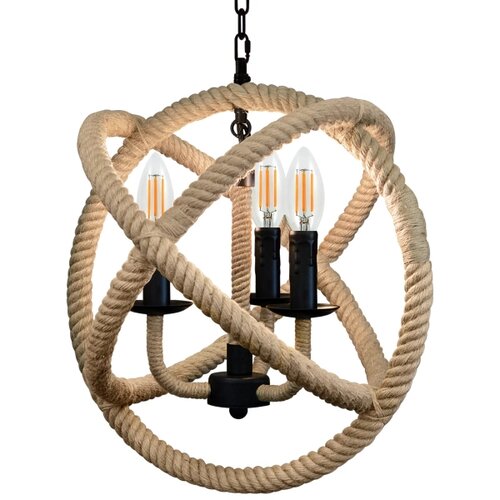  Luster na lancu ROPE GLOBO 3xE14/10W/230V Slike