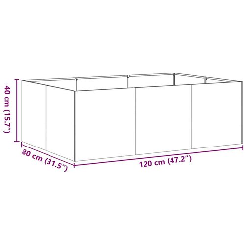 vidaXL Sadilica boja hrđe 120x80x40 cm od pohabanog čelika Cene
