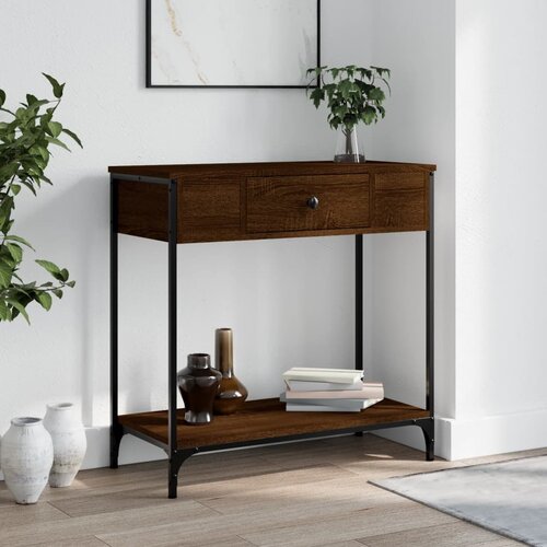 VidaXL Konzolni stol smeđa boja hrasta 75x34,5x75 cm konstruirano drvo Slike