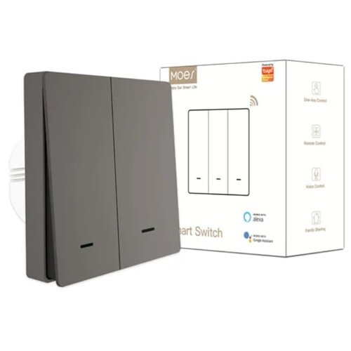 smart+ ZIGBEE MOES PAMETNI PREKIDAC EU SA 2 PREKIDACA SIVI ZS-B-EU2-GY-MS Cene