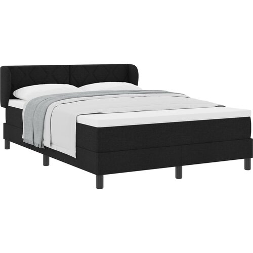 VidaXL Boxspring krevet s madracem Crna 160 x 200 cm tkanina Slike