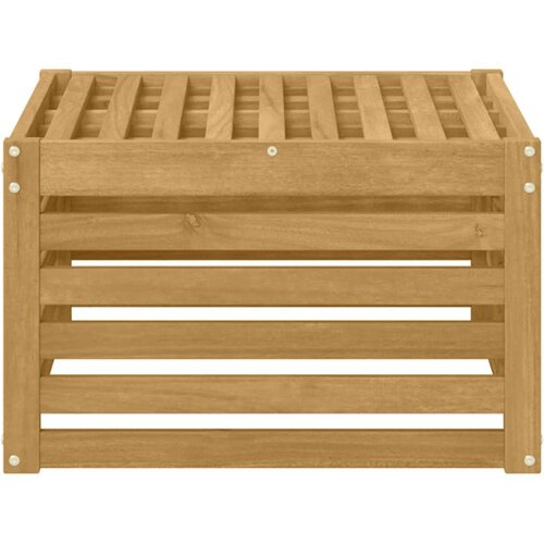  otoman Čvrsto drvo akacije Bijela 59 x 59 x 37 cm - Bijela Tabure Slike