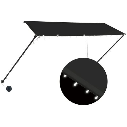 Maison Chic Zložljiva tenda - Senčniki z LED lučmi 300x150 cm antracitna, (22038898) Cene