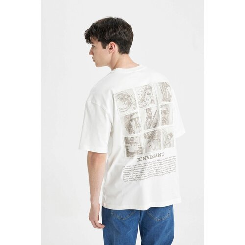 Defacto Oversize Fit Crew Neck Back Printed Short Sleeve T-Shirt Slike