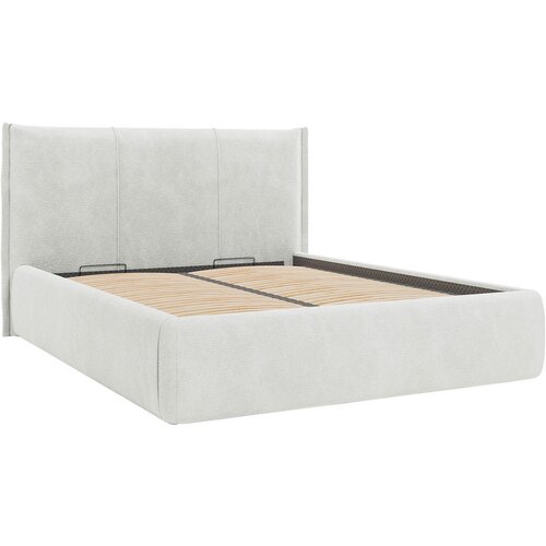 MID.YOU OBLAZINJENA POSTELJA 160 cm x 200 cm , les, tekstil, leseni material krem barve Slike