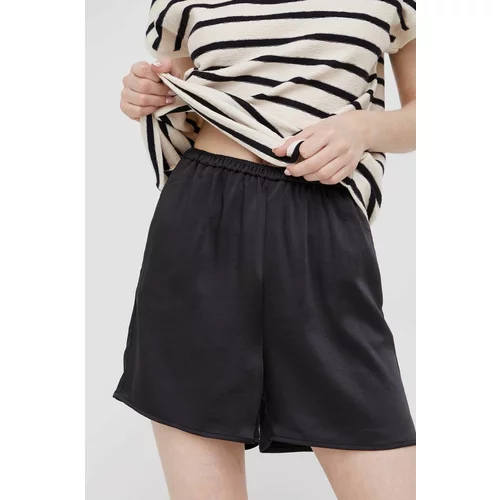 Sisley Kratke hlače za žene, boja: crna, glatki materijal, visoki struk