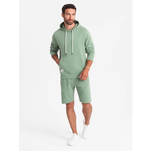 Ombre Men's sweatshirt set kangaroo sweatshirt + shorts