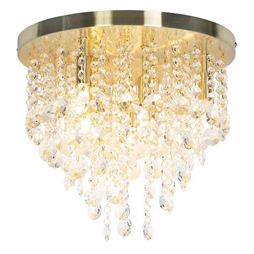 QAZQA Klasična stropna svetilka zlato / medenina 35 cm - Medusa