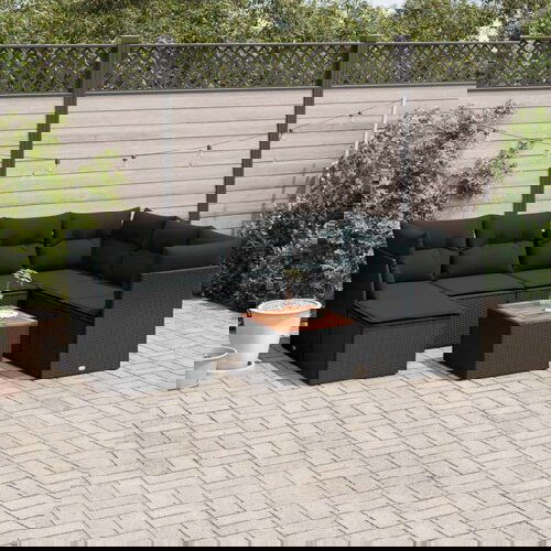 8-dijelni set vrtnih sofa od poliratana s jastucima crni Cijene