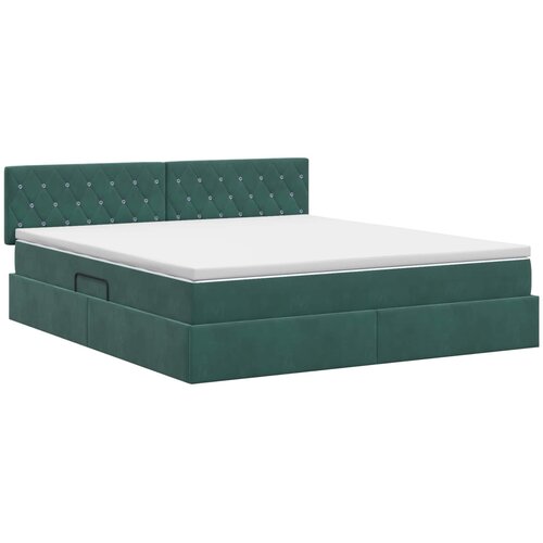  Krevet s od storage Tamnozelena 180 x 200 cm Bar&amp;scaron;un Slike