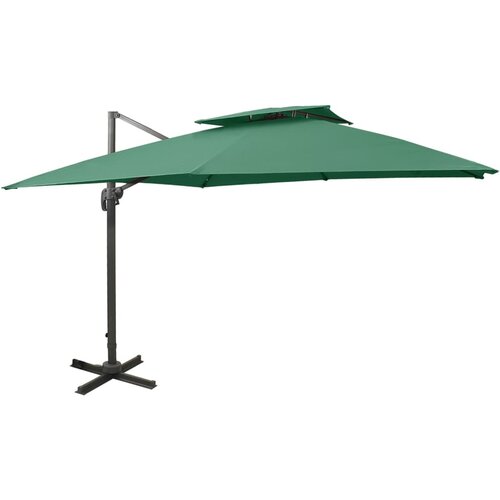  Konzolni suncobran s dvostrukim vrhom 300 x 300 cm zeleni Slike