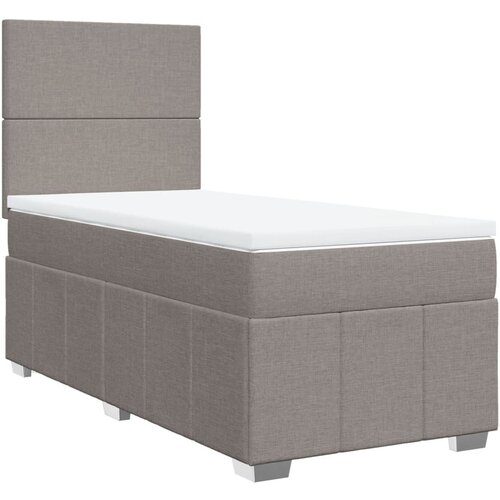 vidaXL Box spring postelja z vzmetnico taupe 100x200 cm blago, (21308833) Cene