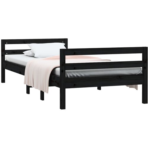  Okvir za krevet crni 75 x 190 cm od masivne borovine Slike
