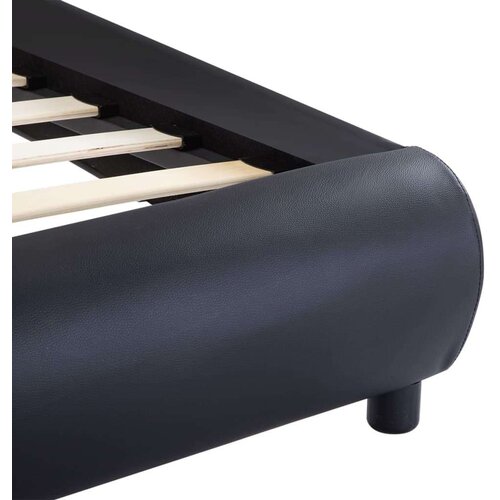  Okvir za krevet od umjetne kože s LED svjetlom crni 160x200 cm Slike