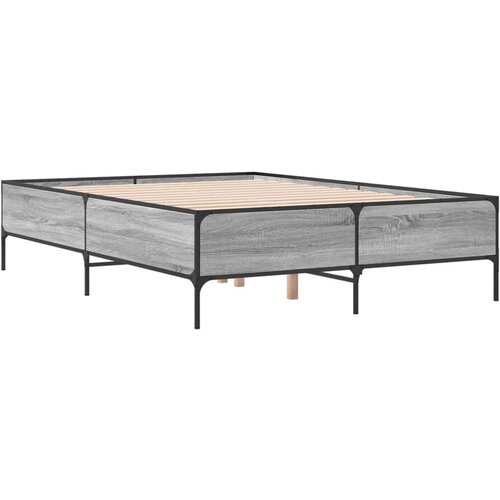 VidaXL Okvir kreveta boja hrasta 120x200 cm konstruirano drvo i metal Slike