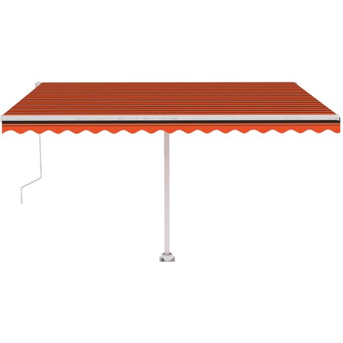 VidaXL Avtomatska tenda LED + senzor 400x350 cm oranžna/rjava, (20851716) Slike