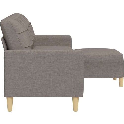 VidaXL Trosjed s tabureom smeđesivi 210 cm od tkanine Slike