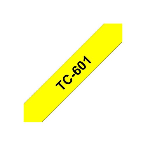Brother TC-601 trak za izdelavo nalepk Črna na rumeni Slike