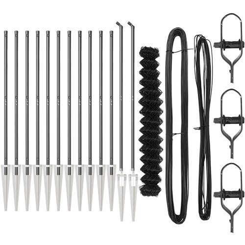 vidaXL Ograda od lančanog linka Set od 2 Siva Čelik 25 x 1.5 m Cijene