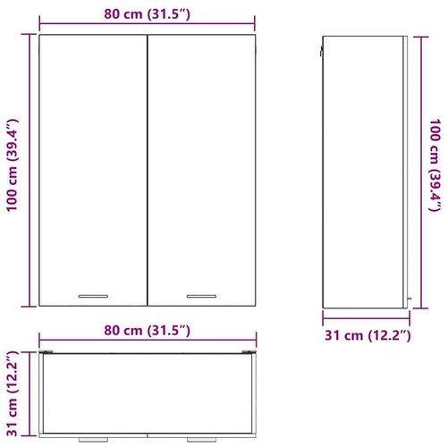  ormarić s policom zidne riga crni hrast 80 x 31 x 100 cm Slike