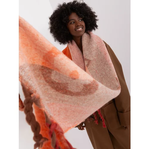 Fashion Hunters Dark orange winter scarf with fringe