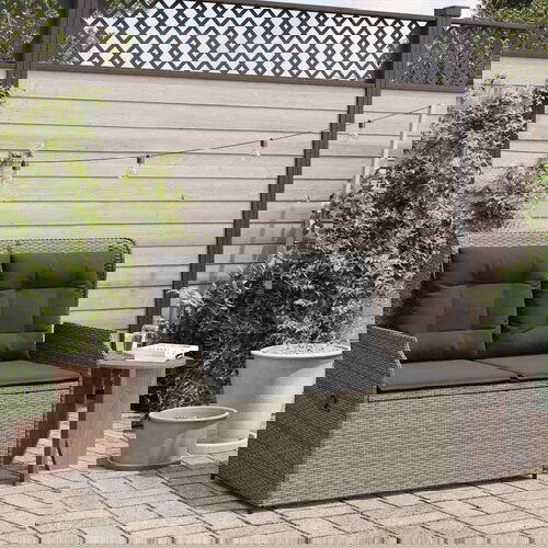 vidaXL Vrtna klupa s jastukom Siva Poli ratan Cijene