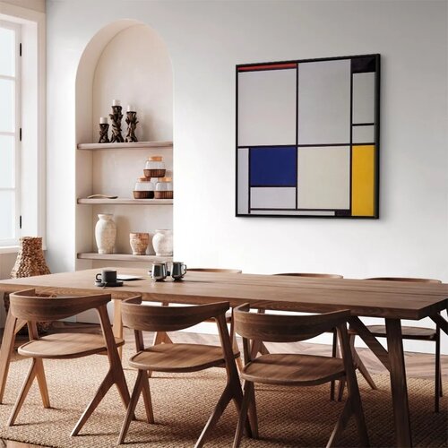  Slika - Piet Mondrian &ndash; Tableau I 60x60 U crnom drvenom okviru Cijene