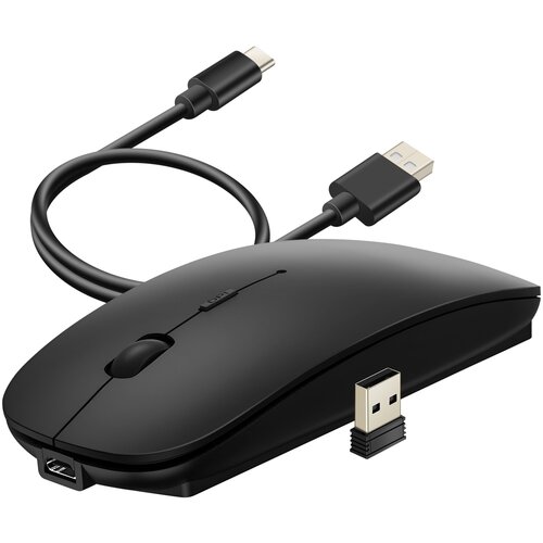 Wiwu Brezžična miška Bluetooth in USB 2. Kompaktno polnjenje 4G, Črna, (5000009806) Cene