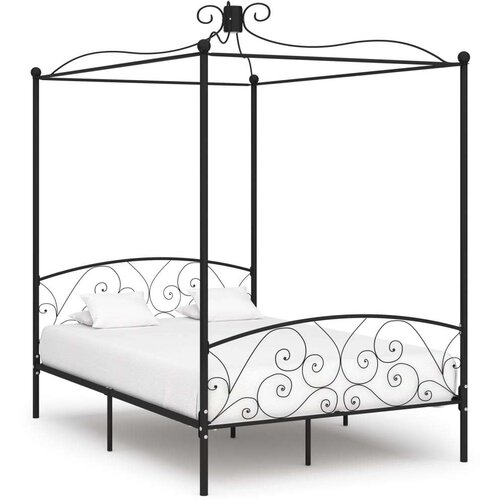  Za krevet s nadstrešnicom crni metalni 120 x 200 cm Cijene