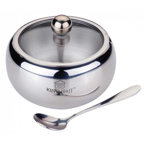 Kinghoff jeklena posoda za sladkornico z žlico KH-3725 gloss, (21096215) Slike