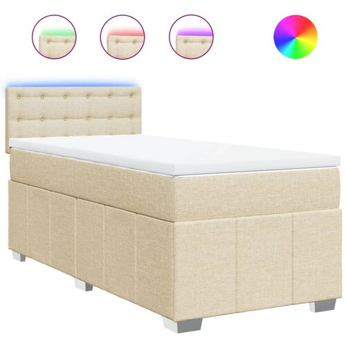 Maison Chic Box spring postelja - Vzmetna postelja z vzmetnico krem 100x200 cm blago SL11785, (21884256) Cene