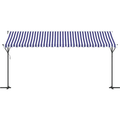  Samostojeća tenda plavo-bijela 500 x 300 cm od tkanine i čelika Slike