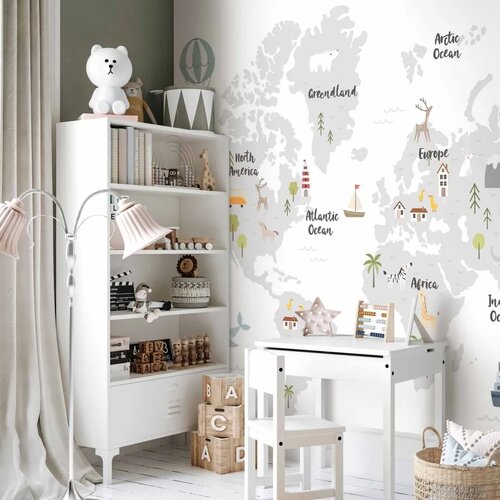  Foto tapeta - Minimalist Map for Children\'s Room 300x210 Vodootporna Cene