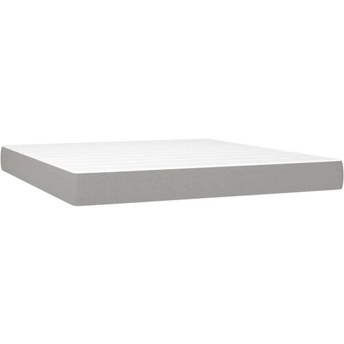  Krevet box spring s madracem LED svjetlosivi 160x200 cm tkanina Slike