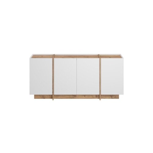 Hanah home Bela komoda v borovem dekorju z luknjo za kable 180x80x45 cm Dorma &amp;ndash; Slike